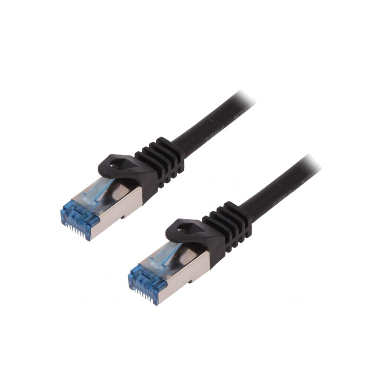 Patch cord S/FTP Cat6a Cu LSZH Negru 7,5m | Electronic-mag.ro | Componente Electronice