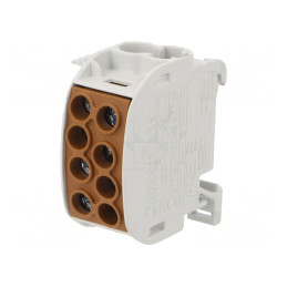 Bloc de distribuție maro 35mm2 1 pistă 4 borne | Electronic-mag.ro | Componente Electronice