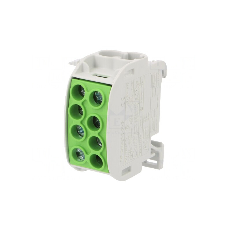 Bloc de distribuție 35mm2 cu 4 borne TS35 | Electronic-mag.ro | Componente Electronice