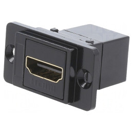 Adaptor; HDMI soclu,din ambele părţi; DUALSLIM; aurit; 29mm