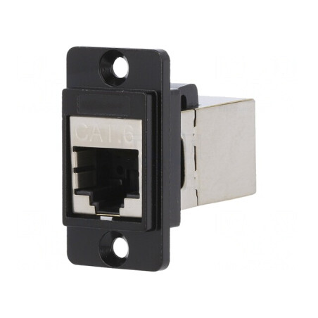 Adaptor DualSlim Cat6 Ecranat 8P8C Metal 29mm | Electronic-mag.ro | Componente Electronice