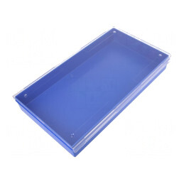 Container: individual; albastră,transparentă; 295x175x42mm
