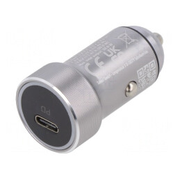 Încărcător USB C Auto 12-24V Aluminiu
