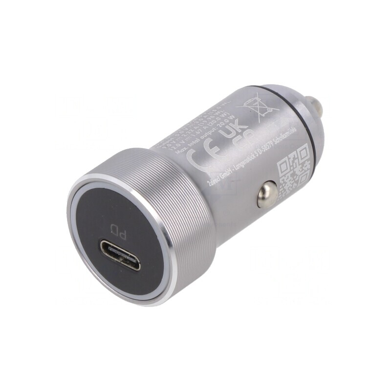 Încărcător USB C Auto 12-24V Aluminiu | Electronic-mag.ro | Componente Electronice