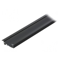 Profil Aluminiu Încastrat Negru 1m pentru Module LED FLAT8 | Electronic-mag.ro | Componente Electronice