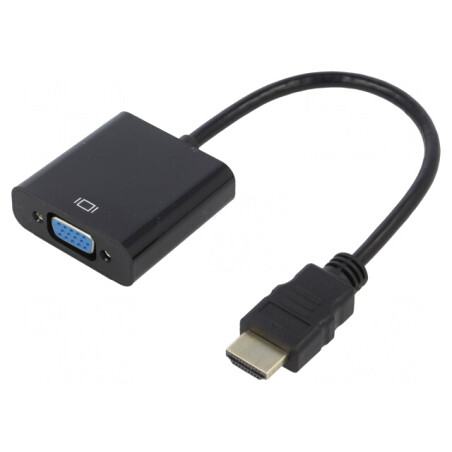 Convertor D-Sub 15pin la HDMI 0,15m Negru | Electronic-mag.ro | Componente Electronice