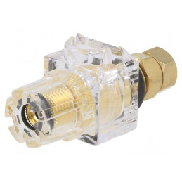 Soclu banană aurit 3mm 60A negru transparent | Electronic-mag.ro | Componente Electronice