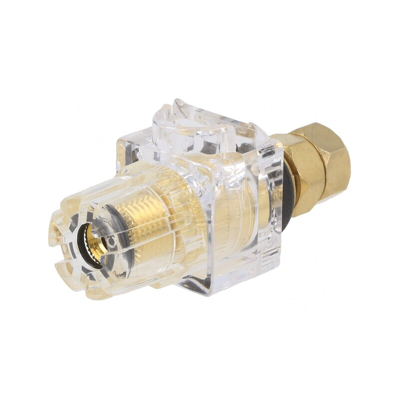 Soclu banană aurit 3mm 60A negru transparent | Electronic-mag.ro | Componente Electronice