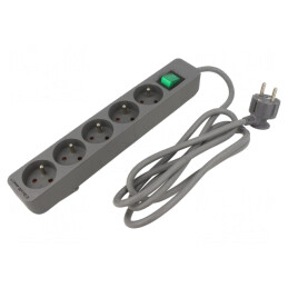 Prelungitor 5 Prize 1.8m 16A Gri | Electronic-mag.ro | Componente Electronice