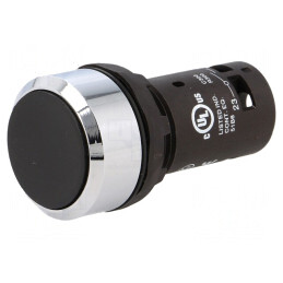Comutator apăsare 22mm 1 NO negru | Electronic-mag.ro | Componente Electronice