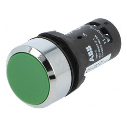 Comutator Apăsare 22mm 1NC Verde | Electronic-mag.ro | Componente Electronice