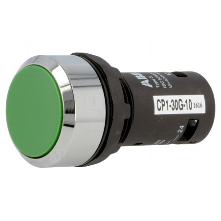 Comutator cu Buton Verde 22mm 1 NO | Electronic-mag.ro | Componente Electronice