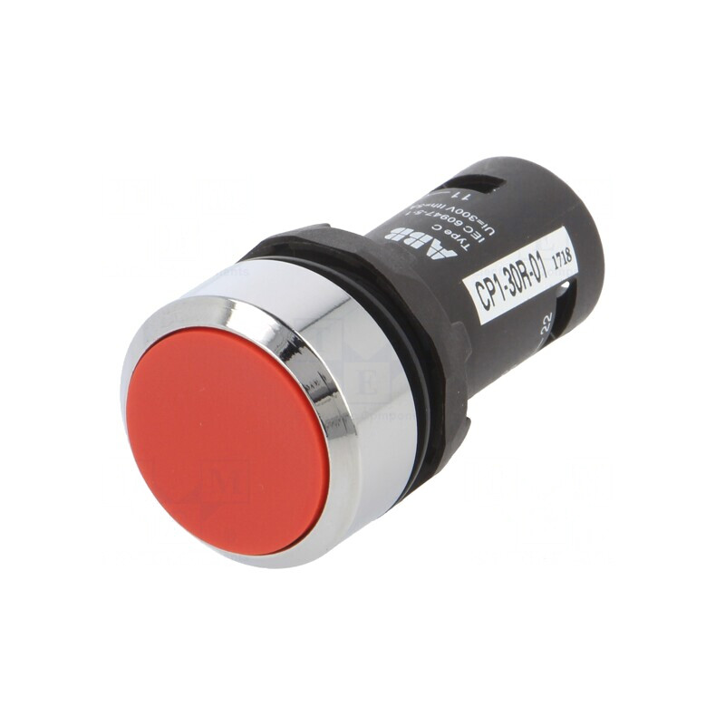 Comutator apăsare 22mm 1 NC roșu | Electronic-mag.ro | Componente Electronice