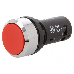 Comutator apăsare 22mm 1 NO roșu | Electronic-mag.ro | Componente Electronice