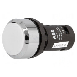 Comutator Alb Apăsare 22mm 1 NO | Electronic-mag.ro | Componente Electronice