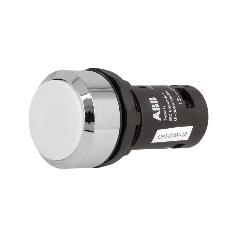 Comutator Alb Apăsare 22mm 1 NO | Electronic-mag.ro | Componente Electronice