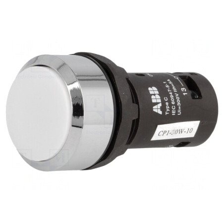 Comutator Alb Apăsare 22mm 1 NO | Electronic-mag.ro | Componente Electronice