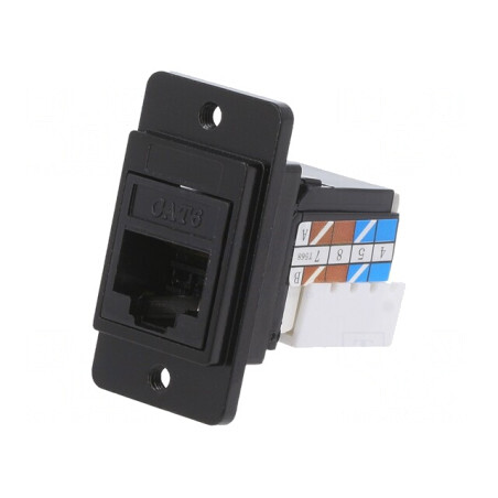 Soclu RJ45 DualSlim Cat6a 8p8c IDC Metalic | Electronic-mag.ro | Componente Electronice
