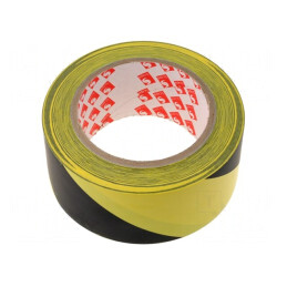 Bandă de avertizare autoadezivă galben-negru 33m x 50mm | Electronic-mag.ro | Componente Electronice