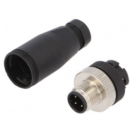 Mufă M12 4 PIN Ethernet IP65/IP67 Dreptă | Electronic-mag.ro | Componente Electronice