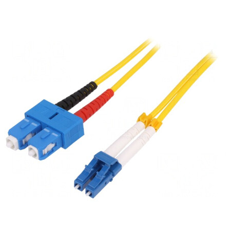 Cablu patch fibră OS2 LC/UPC-SC/UPC 2m galben | Electronic-mag.ro | Componente Electronice