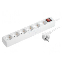 Prelungitor 6 Prize 230V 16A Alb | Electronic-mag.ro | Componente Electronice