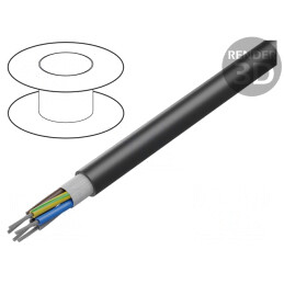 Cablu electric flexibil 5x1mm² negru HELUTHERM® 145 MULTI