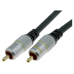Cablu RCA Aurit Negru 3m | Electronic-mag.ro | Componente Electronice