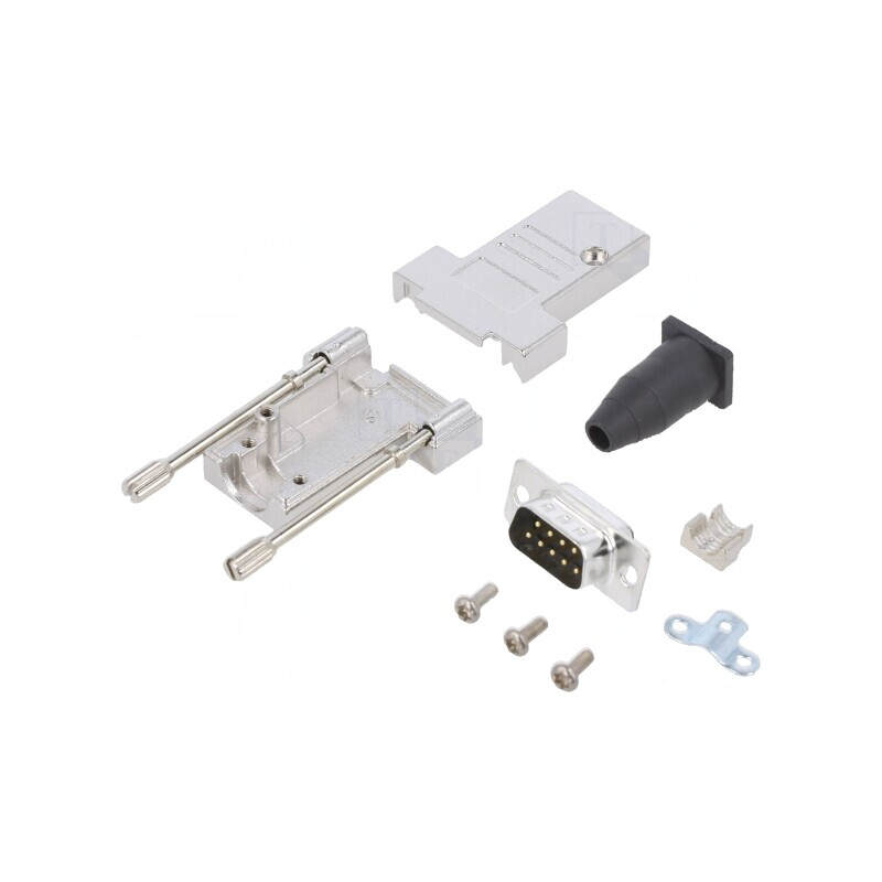 Conector D-Sub 9 pini tată pentru cablu - alb - set complet | Electronic-mag.ro | Componente Electronice
