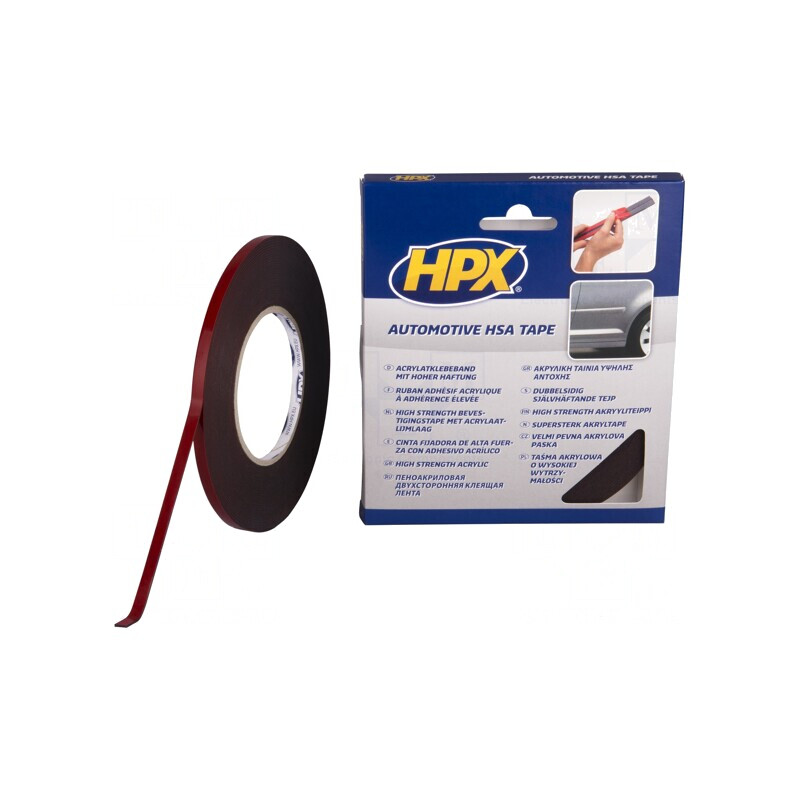 Bandă dublă adezivă acrilică antracit 6mm x 10m | Electronic-mag.ro | Componente Electronice