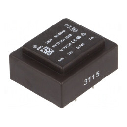 Transformator încapsulat 0,7VA 230V 12V PCB | Electronic-mag.ro | Componente Electronice