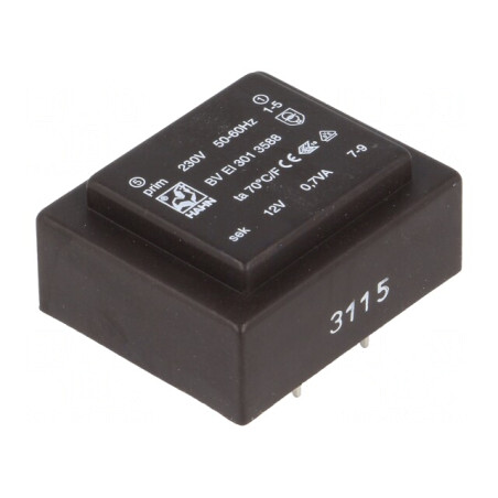 Transformator încapsulat 0,7VA 230V 12V PCB | Electronic-mag.ro | Componente Electronice