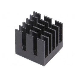 Radiator Extrudat cu Aripioare BGA Negru 15x15mm | Electronic-mag.ro | Componente Electronice