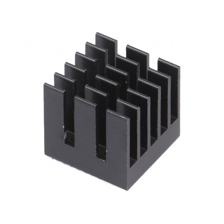 Radiator Extrudat cu Aripioare BGA Negru 15x15mm | Electronic-mag.ro | Componente Electronice