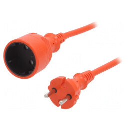 Prelungitor PVC portocaliu 10m 10A 1 priză | Electronic-mag.ro | Componente Electronice