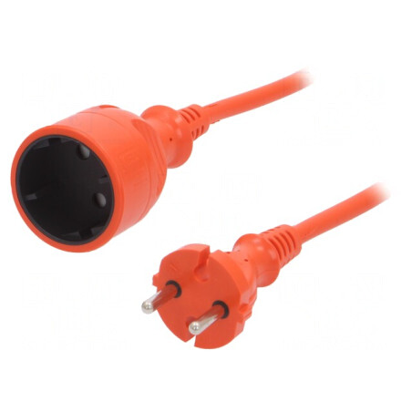 Prelungitor PVC portocaliu 10m 10A 1 priză | Electronic-mag.ro | Componente Electronice