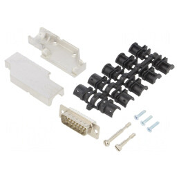D-Sub 15 PIN Mufă Tată 90° Albă pentru Lipire | Electronic-mag.ro | Componente Electronice