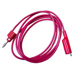 Cablu măsurare 10A mufă banană 4 mm clemă crocodil roșie | Electronic-mag.ro | Componente Electronice