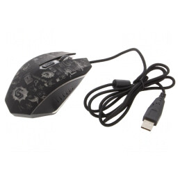 Mouse optic negru USB cu 6 butoane și cablu 1,35m | Electronic-mag.ro | Componente Electronice
