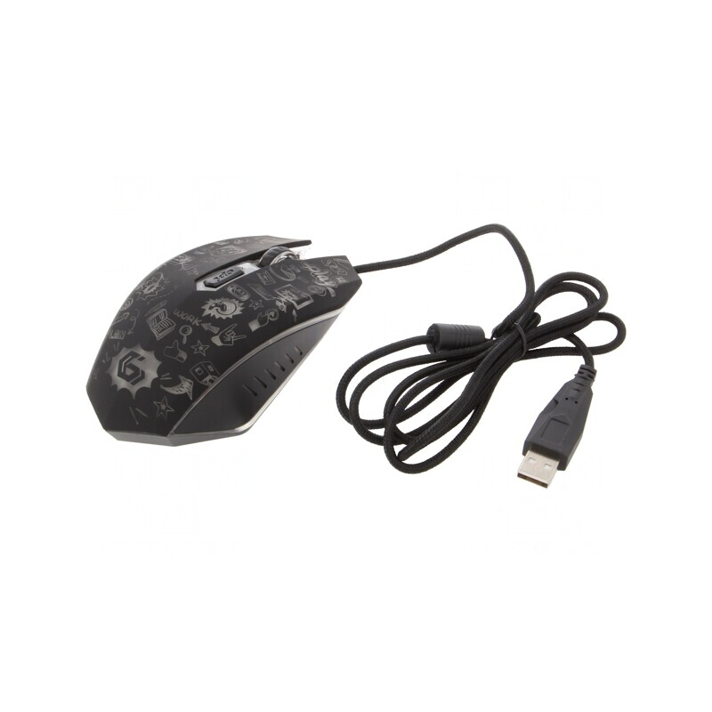 Mouse optic negru USB cu 6 butoane și cablu 1,35m | Electronic-mag.ro | Componente Electronice