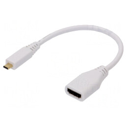 Cablu HDMI Alb 0,235m Soclu-Mufă Micro HDMI | Electronic-mag.ro | Componente Electronice