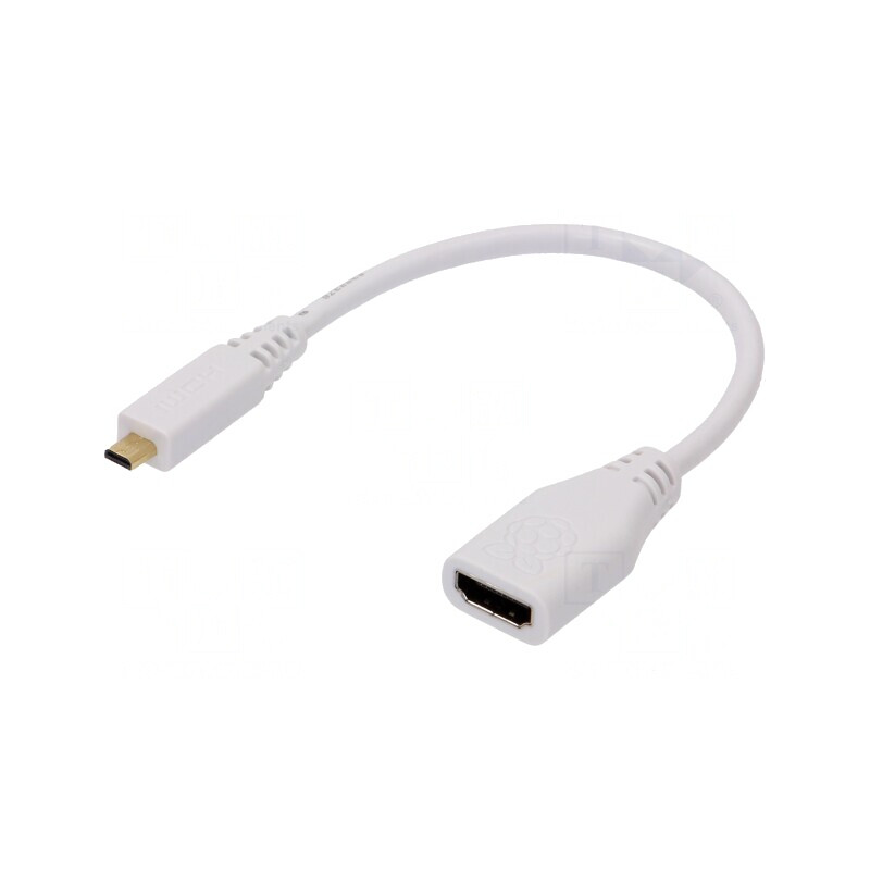 Cablu HDMI Alb 0,235m Soclu-Mufă Micro HDMI | Electronic-mag.ro | Componente Electronice