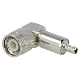 Mufă TNC Tată Unghi 90° 50Ω Crimpare Cablu POM Aurit | Electronic-mag.ro | Componente Electronice