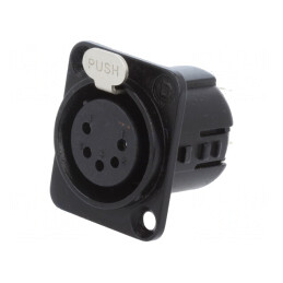 Soclu XLR Mamă 5 Pin Argintat 50V 7.5A | Electronic-mag.ro | Componente Electronice