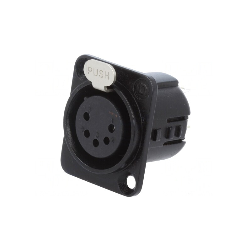 Soclu XLR Mamă 5 Pin Argintat 50V 7.5A | Electronic-mag.ro | Componente Electronice