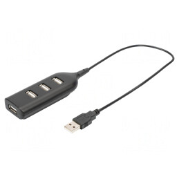 Hub USB 2.0 cu 4 Porturi Negru | Electronic-mag.ro | Componente Electronice