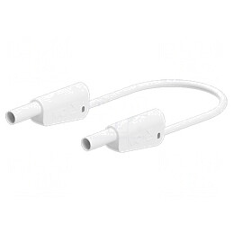 Cablu de măsurare 32A mufă banană 4 mm alb | Electronic-mag.ro | Componente Electronice