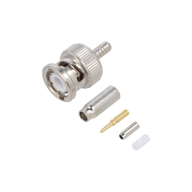 Mufă BNC Tată 50Ω Crimpat PTFE Aurit | Electronic-mag.ro | Componente Electronice