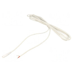 Cablu; 1x1mm2; cabluri,DC 5,5/2,1 soclu; drept; alb; 5m; -20÷70°C