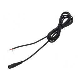 Cablu; 1x1mm2; cabluri,DC 5,5/2,5 soclu; drept; negru; 5m